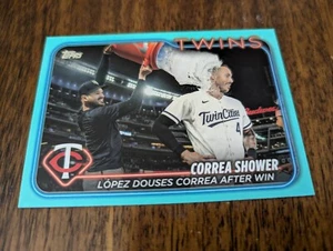 2024 Topps CORREA SHOWER Minnesota Twins #155 Fanatics Aqua - Picture 1 of 2