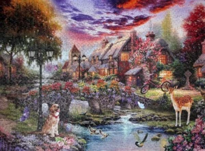 Cottage with a bridge, 1000 piece puzzle, Bei Bi La - Picture 1 of 2