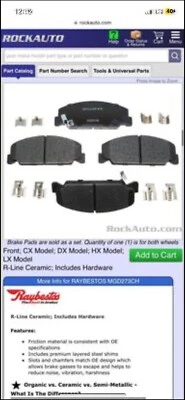 Pastillas de freno delanteras Honda Civic 1997, modelo 45022-S01-A02 Foto 1 de 2