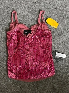 Women s Needle & Thread Scarlet Sequence Top Pink Sz UK 8 - Picture 1 of 5