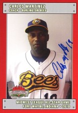 2010 Burlington Bees CARLOS MARTINEZ Signed Card autograph AUTO RC ROYALS