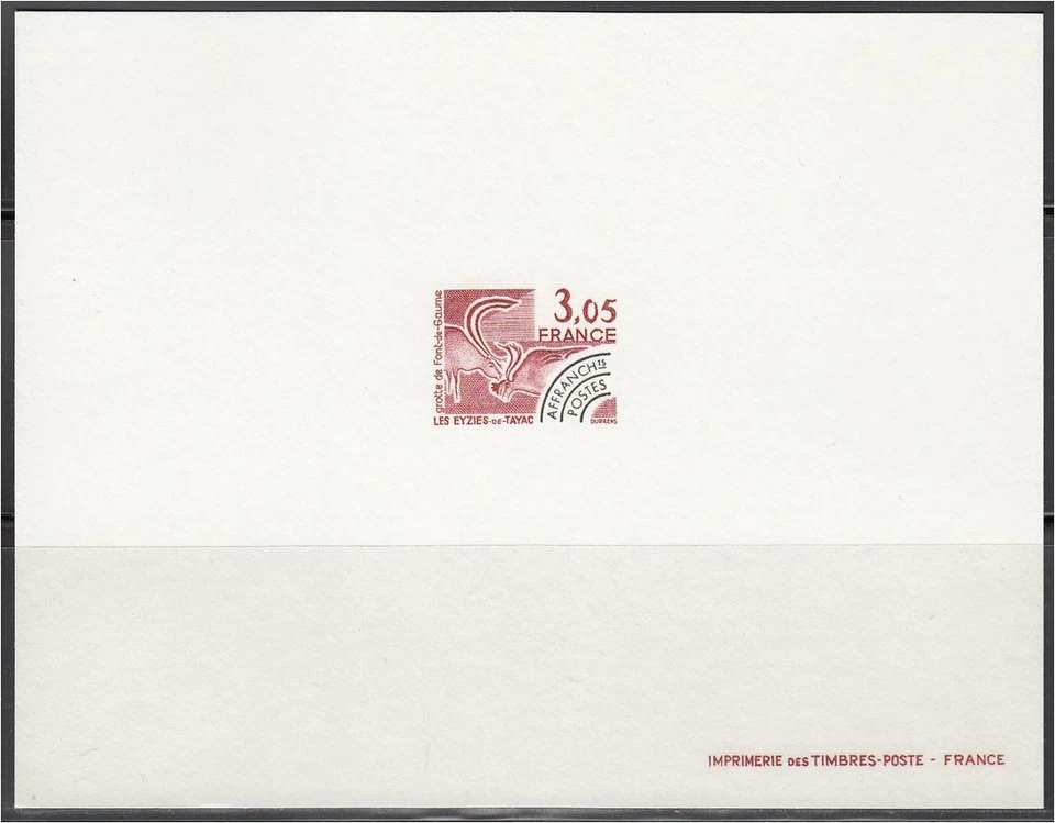 France Sc1722 Font-de-Gaume Cave Drawing, Deluxe Proof - Image 1 of 1