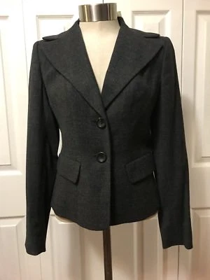New! Ann Taylor Gray Tweed Blazer Jacket Size 0 Wool Blend - Image 1 of 4