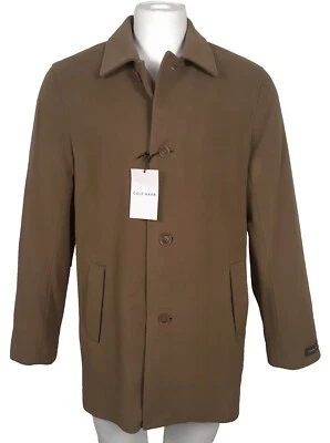 ¡NUEVO Chaquetón Cole Haan para Hombres!  Borde pequeño de lana camel oscuro y cuero cachemir  Foto 1 de 3