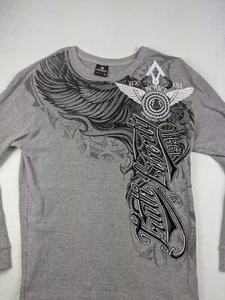 Southpole Shirt Herren XL grau Thermo Waffel Langarm Logo Spruch Y2K Grunge - Bild 1 von 7