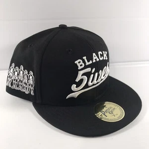Physical Culture Black Fives Hat Cap Fitted Size 7 1/8 Black - Picture 1 of 8