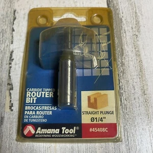 AMANA 45408 Carbide Tipped Straight Plunge Router Bit 1/4" with 1/2" shank - Picture 1 of 6