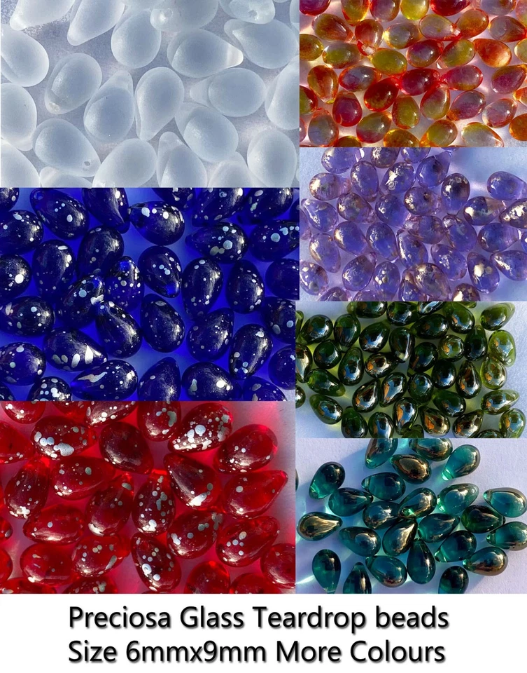Preciosa press beads Teardrop Beads 6x9 mm 40pieces/bag - Image 1 of 1