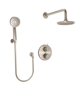 RELIAFLO Moderne runde Thermostat Duscharmatur in PVD Satin Nickel - V83766-02 - Bild 1 von 5