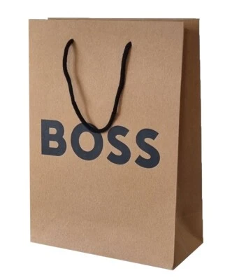 Hugo Boss Gift Bag New Logo Carrier Small 22 x 30 x 10cm Brown Genuine Brand New