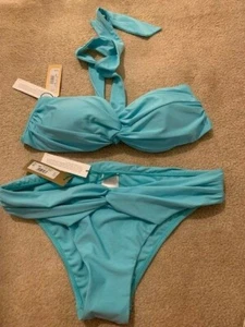 DEBENHAMS AZURE BIKINI SIZE 12 TURQUOISE LOVELY COLOUR BY RECORDED POST - Picture 1 of 2