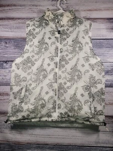 Vintage South Pole Reversible Puffer Vest Skull Paisley White Punk Grunge Y2K XL - Picture 1 of 10