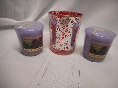 Vela Yankee LILA FLORES Velas Votivas 2 y Soporte Foto 1 de 2