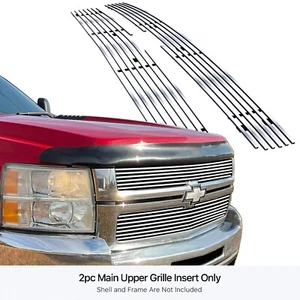 Se adapta a Chevy Silverado 3500/2500 2007-2010 Inserto de parrilla de billet cromada superior - Imagen 1 de 7