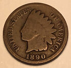 1890 P INDIAN HEAD PENNY  95  COPPER  AVERAGE CIRCULATED CONDITION