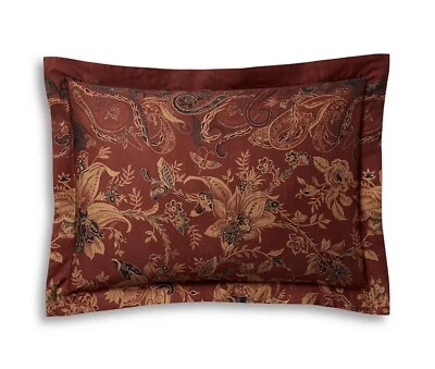 Ralph Lauren Inez Pailey King Pillow Sham Red $185 Cotton Sateen - Image 1 of 2