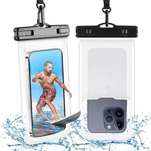 Pack Of 2 Waterproof Phone Pouch Underwater Case Cover Universal Dry Bag Mobile - Picture 1 of 9