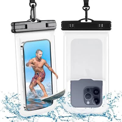 Pack Of 2 Waterproof Phone Pouch Underwater Case Cover Universal Dry Bag Mobile - Image 1 of 4