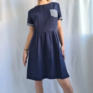 Vestido Brooks Brothers rojo polar línea A talla UK18 EU46 US14 algodón plisa... - Imagen 1 de 19