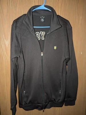 Chaqueta Zoo York Cremallera Completa Pequeña S Negra Con Letras Bordadas Amarillas  Foto 1 de 4