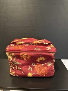 ADRIENNE VITTADINI COSMETIC BAG FLOWER PRINT Excellent Condition - Picture 1 of 2