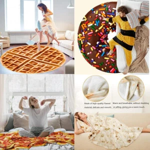 1Pc Funny Warm Food Blanket-Super Soft Plush Throw Blankets for Bed,Sofa,Camping - Picture 1 of 24