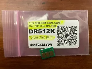 1 Black Drum Chip (DR512K) for Minolta Bizhub C224 C284 C364 C454 C554 E Refill - Picture 1 of 2