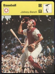 1977 Sportscaster Card Baseball - Johnny Bench Cincinnati Reds 04-22 - Picture 1 of 2