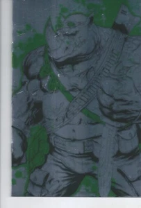 TMNT Black White & Green #1 TYLER KIRKHAM Rocksteady Battle Damage VIRGIN FOIL K - Bild 1 von 2