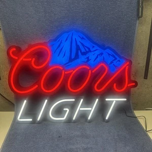 AWESOME COORS LIGHT BEER LIGHT UP LED SIGN COLOR CHANGING MOUNTAINS 29” X 21” - Picture 1 of 18