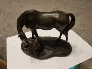 Bronze Sculpture Vintage Filly with Foal David Geenty, 1970s Collectible - Picture 1 of 3