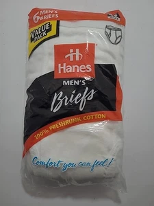 VINTAGE HANES BRIEFS MENS SIZE 42 1997 6 PACK New Old Stock - Picture 1 of 4