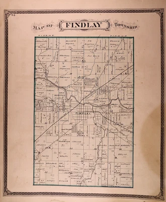 1875 Plat Map ~ Findlay Township, Hancock County, Ohio (14X17)-#09 - Image 1 of 2