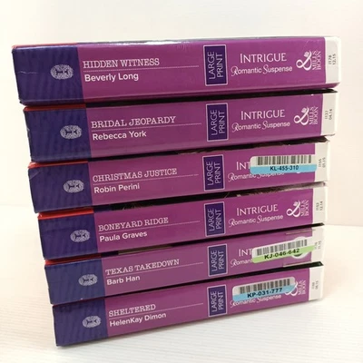 6x Mills & Boon Intrigue Series Romance Large Print Bridal Jeopardy Book Bundle - Image 1 of 4