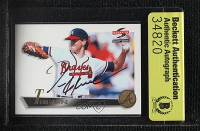 Bas 1995 Score Summit Tom Glavine #23 Auténtico Auto Salón de la fama Foto 1 de 2