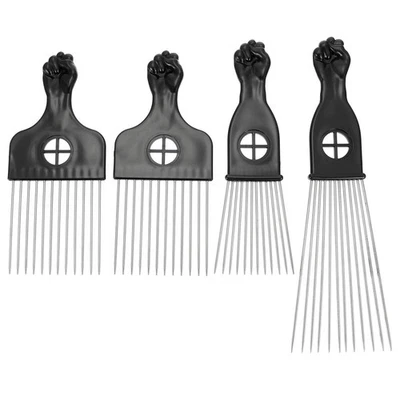  Pettine afro 4 pezzi pettine per capelli largo durevole pettine districante - Immagine 1 di 4