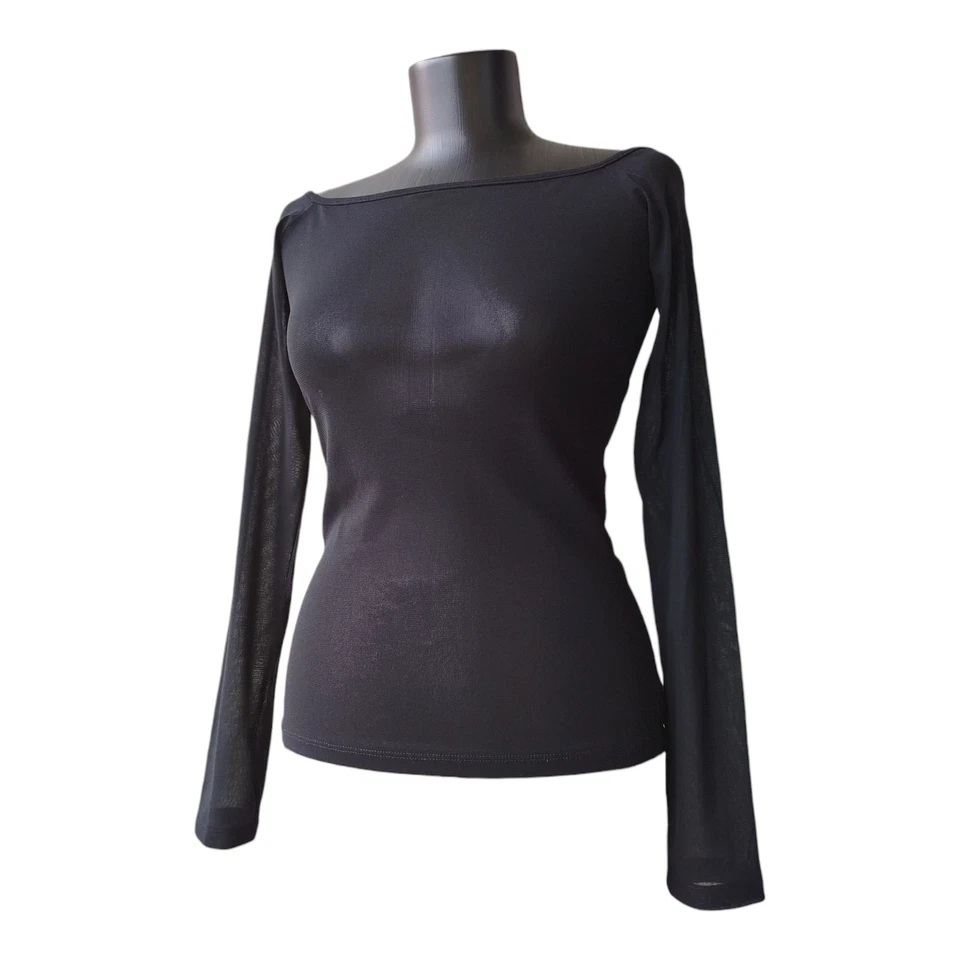 Camiseta Save The Queen Top Manga Larga Negra Malla Sólida De Colección Talla M Foto 1 de 4