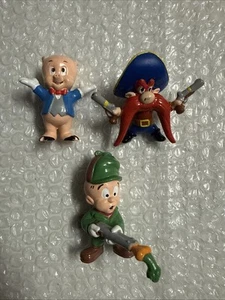 Lotto 3 figurine vintage APPLAUSE 1988 LOONEY TUNES HUNTER ELMER FUDD maiale PVC - Foto 1 di 24