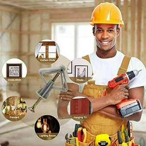 Self-Drilling Self-drilling Drywall Anchor Kit Steel Useful 100pcs Gray - Picture 1 of 10