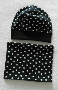  Beanie Mütze Loop Schal  2 Tlg Set Sternchen Handmade - Bild 1 von 2
