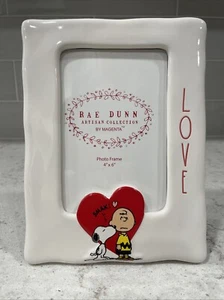 LOVE 4X6 Vertical Photo Frame Snoopy Charlie Brown Rae Dunn Peanuts Valentines - Picture 1 of 5