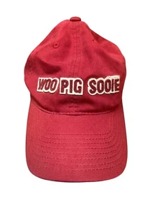 Woo Pig Sooie Red Baseball Cap With Razorback Logo Adjustable Strap Tailgate Gea - Picture 1 of 5