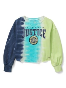 Justice Girls Branded Dye Effect Long Sleeve Sweatshirt Glittery Branded Logo XL - Picture 1 of 4