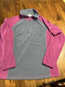 Columbia Women 1/4 Zip Fleece Shirt Long Sleeve Size Small Lightweight Pur.Gray - Picture 1 of 4