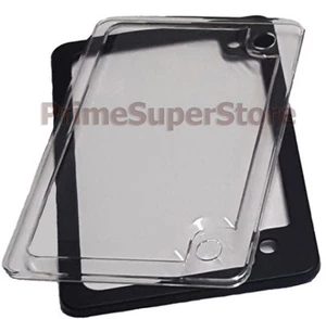 Black Metal Motorcycle License Plate Tag Frame Clear Cover Plastic Bug Protector - Picture 1 of 1