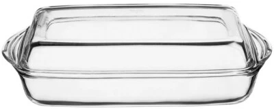 Borcam Glas Backform Auflaufform Servierform Glasform  Pasa Deckel - Bild 1 von 3