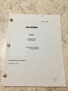vintage movie screenplay 'Heist'~by David Mamet~1998, '99~Gene Hackman actor~ - Picture 1 of 5