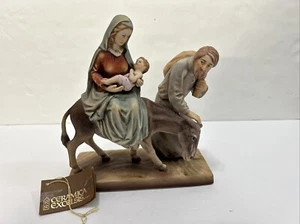 Ceramica Excelsis Baby Jesus, Mary, Joseph Ceramic Donkey Christmas Vintage 1977 - Picture 1 of 13