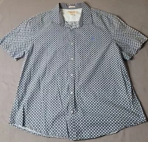 Penguin Heritage Slim Fit Mens Button Up Shirt Short Sleeve Blue Sz XXL 2XL - Picture 1 of 9