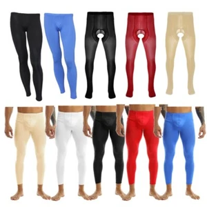 Men Hollow Out Full Leg Stocking See Through Seamless Lingerie Mesh Sheer Pants - Picture 1 of 63